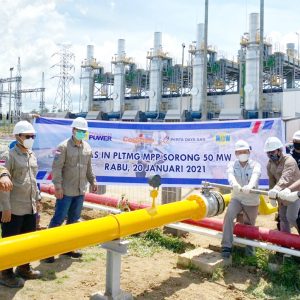 Infrastruktur PLTMG Sorong 50 MW Mengalirkan Gas Perdananya
